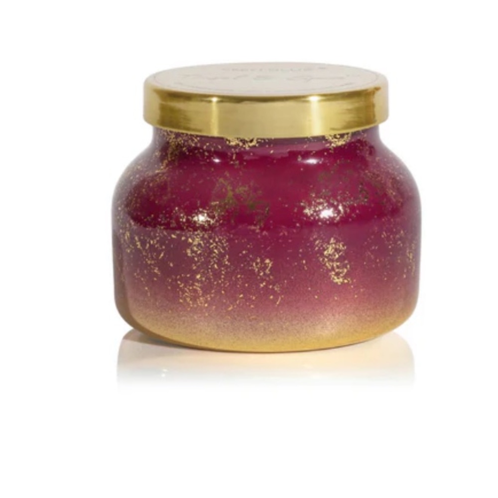 CAPRI BLUE NWT tinsel & spice glimmer petite candle -8oz